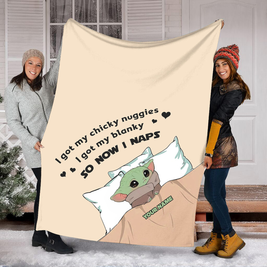 Personalized Baby Yoda Blanket Custom Name Gift for Kids Blanket GradoCreations