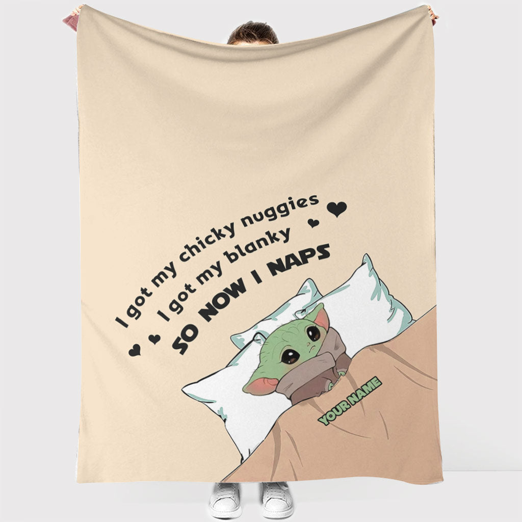 Personalized Baby Yoda Blanket Custom Name Gift for Kids Blanket GradoCreations