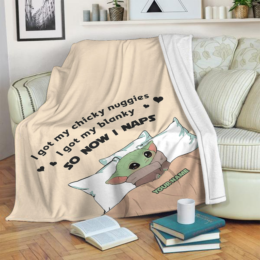 Personalized Baby Yoda Blanket Custom Name Gift for Kids Blanket GradoCreations