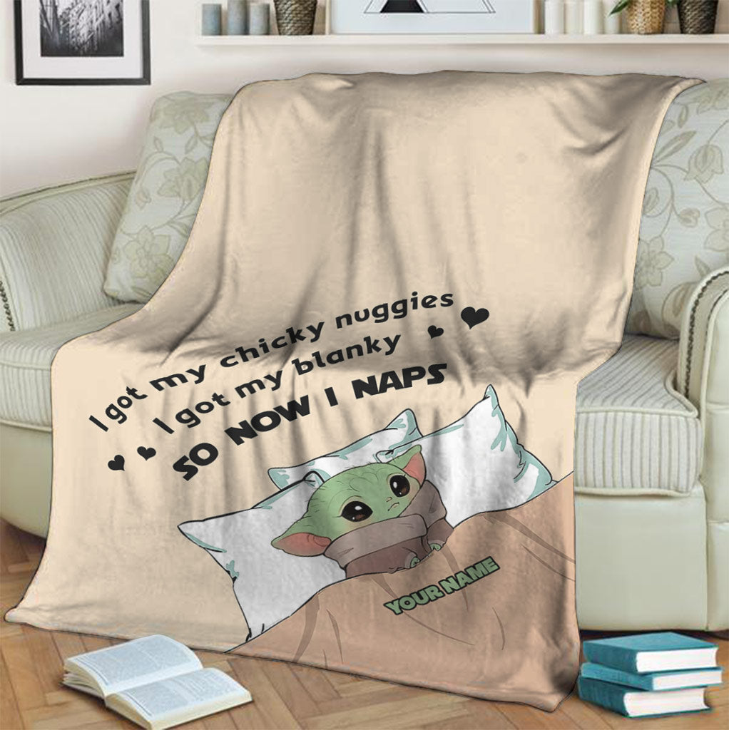 Personalized Baby Yoda Blanket Custom Name Gift for Kids Blanket GradoCreations
