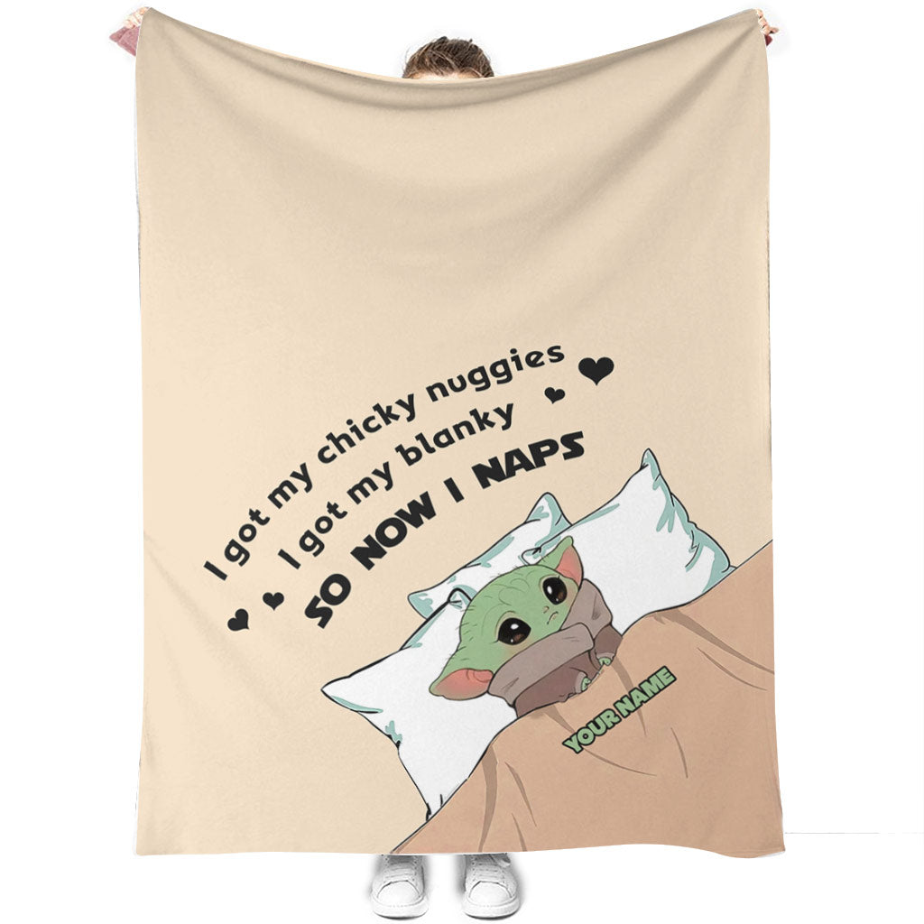 Personalized Baby Yoda Blanket Custom Name Gift for Kids Blanket GradoCreations