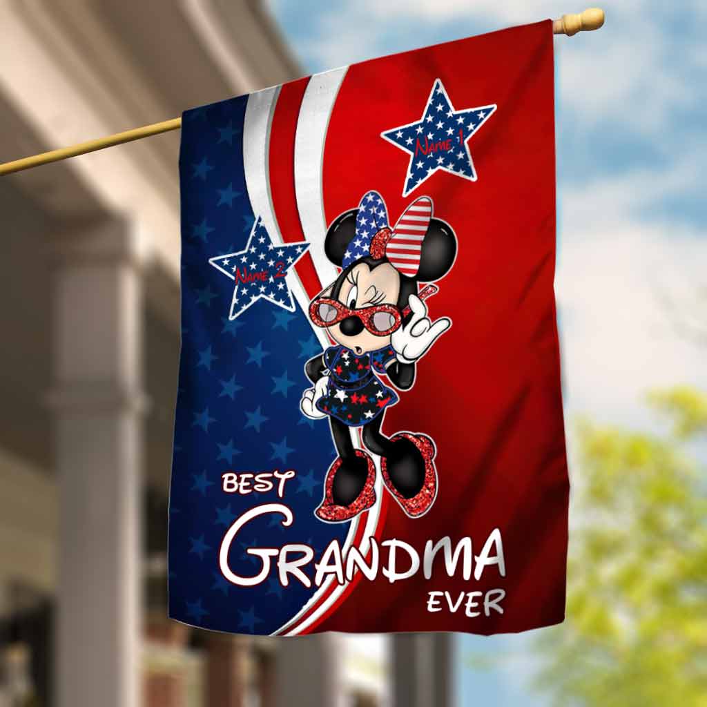 Personalized Grandma House Flag Custom Stars and Stripes Gift House Flag GradoCreations