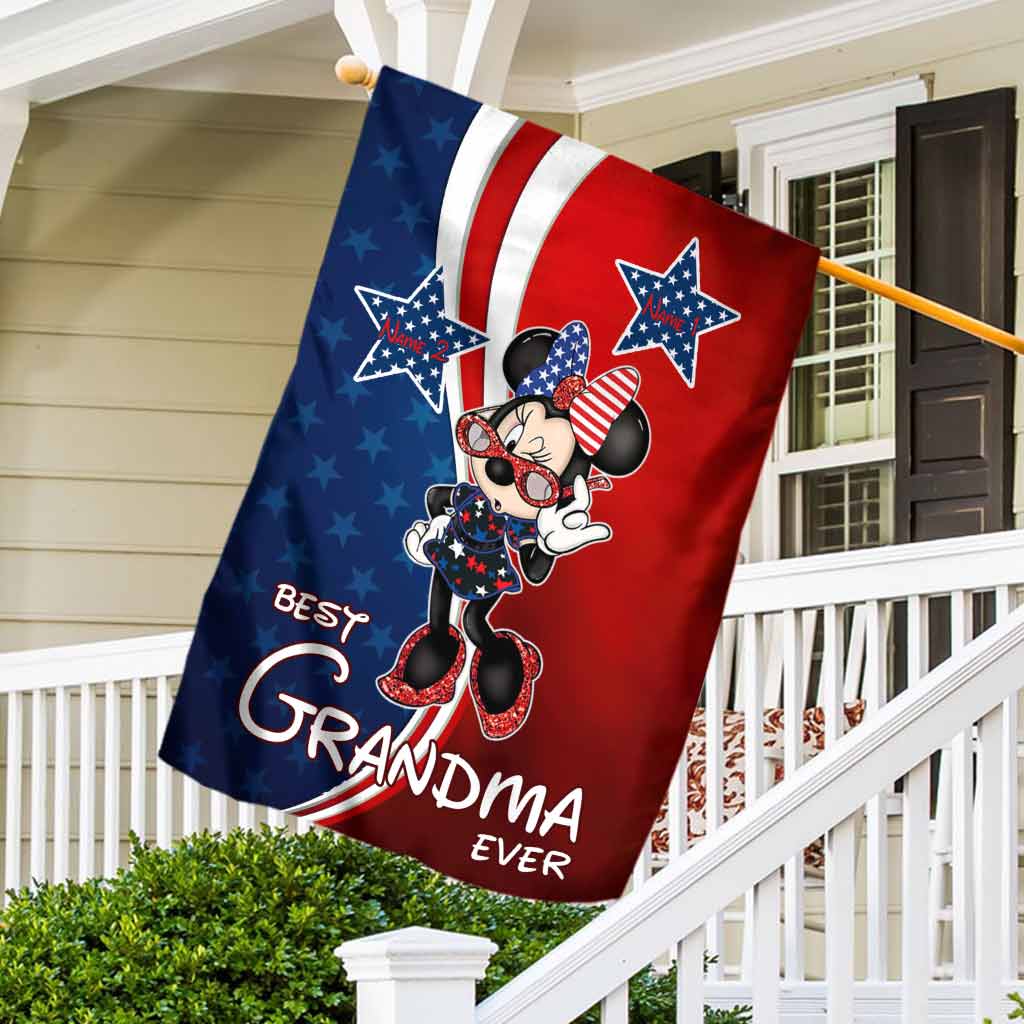 Personalized Grandma House Flag Custom Stars and Stripes Gift House Flag GradoCreations