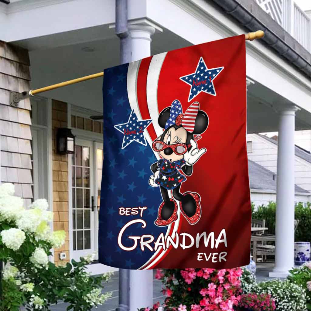 Personalized Grandma House Flag Custom Stars and Stripes Gift House Flag GradoCreations
