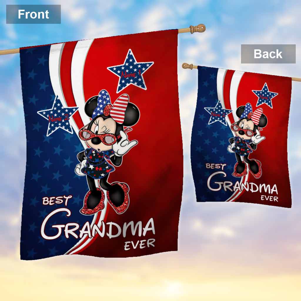 Personalized Grandma House Flag Custom Stars and Stripes Gift House Flag GradoCreations