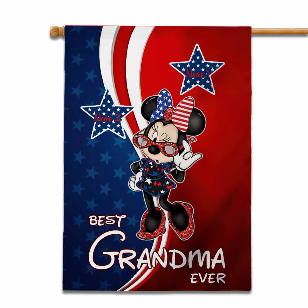 Personalized Grandma House Flag Custom Stars and Stripes Gift House Flag GradoCreations