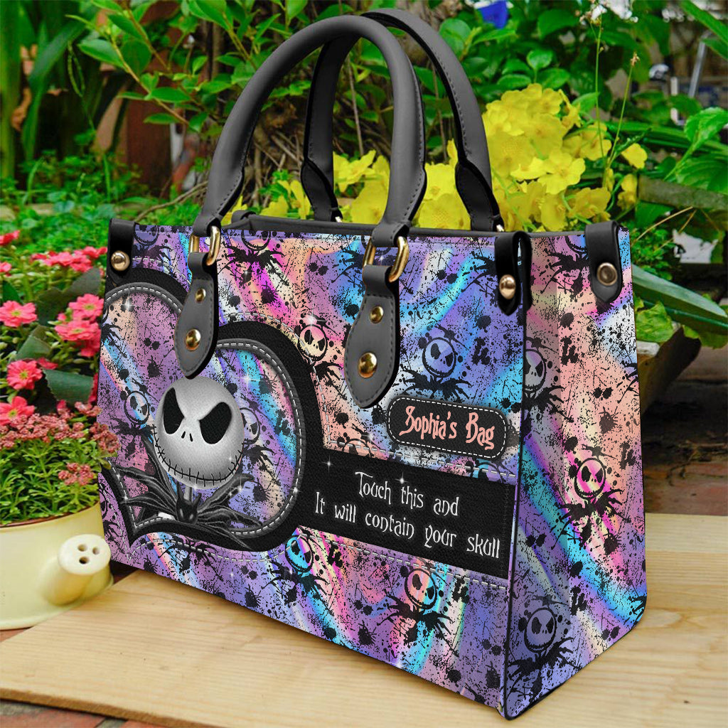 Personalized Leather Handbag with Skull Design for Women Gift Leather Handbag GradoCreations