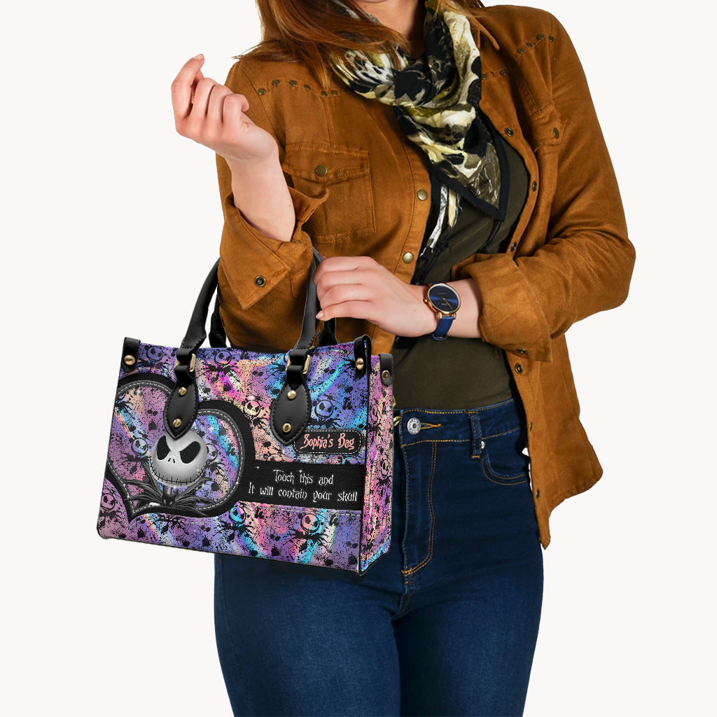 Personalized Leather Handbag with Skull Design for Women Gift Leather Handbag GradoCreations