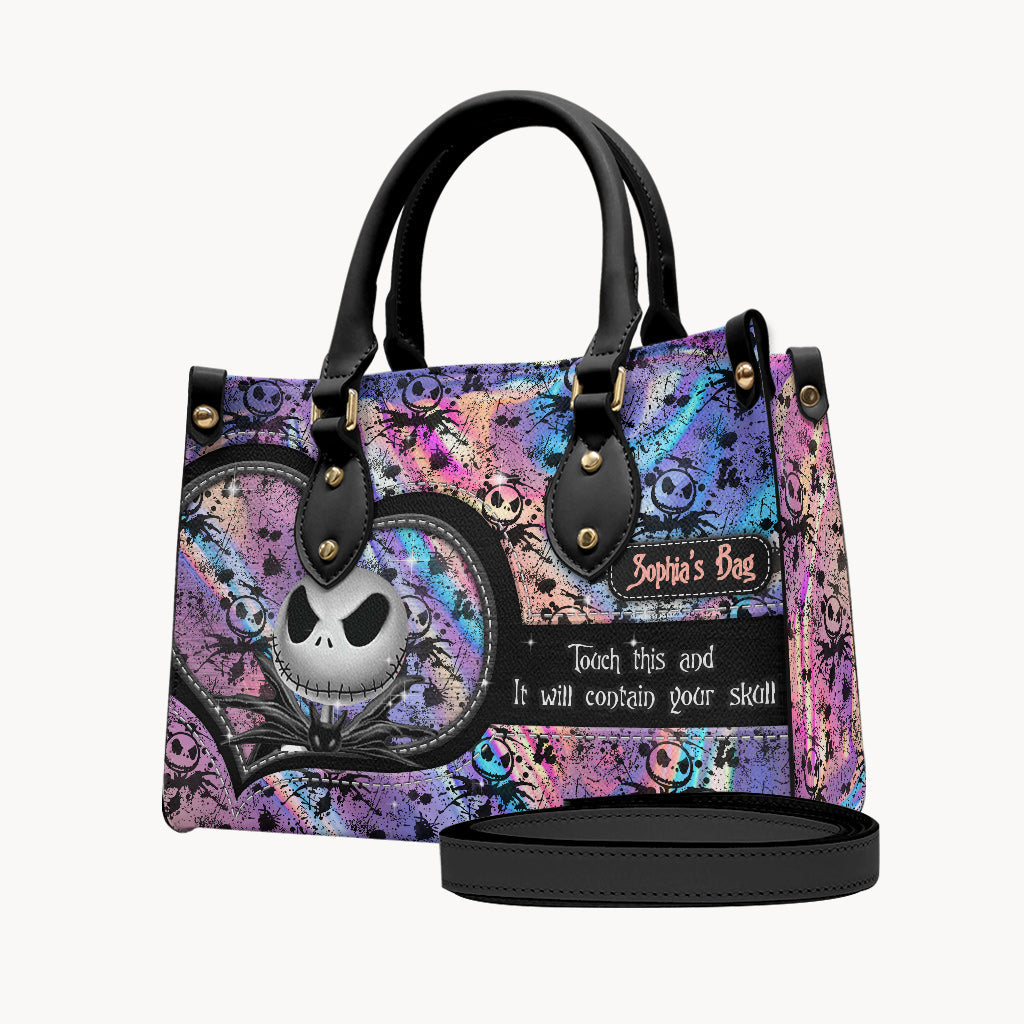Personalized Leather Handbag with Skull Design for Women Gift Leather Handbag GradoCreations