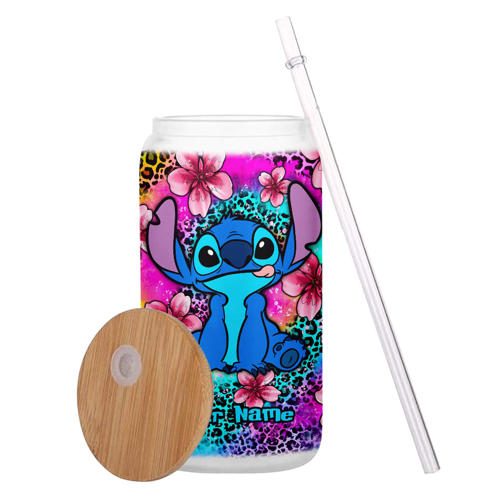 Personalized Glass Can with Straw Custom Name Gift for Mom Can Glass GradoCreations