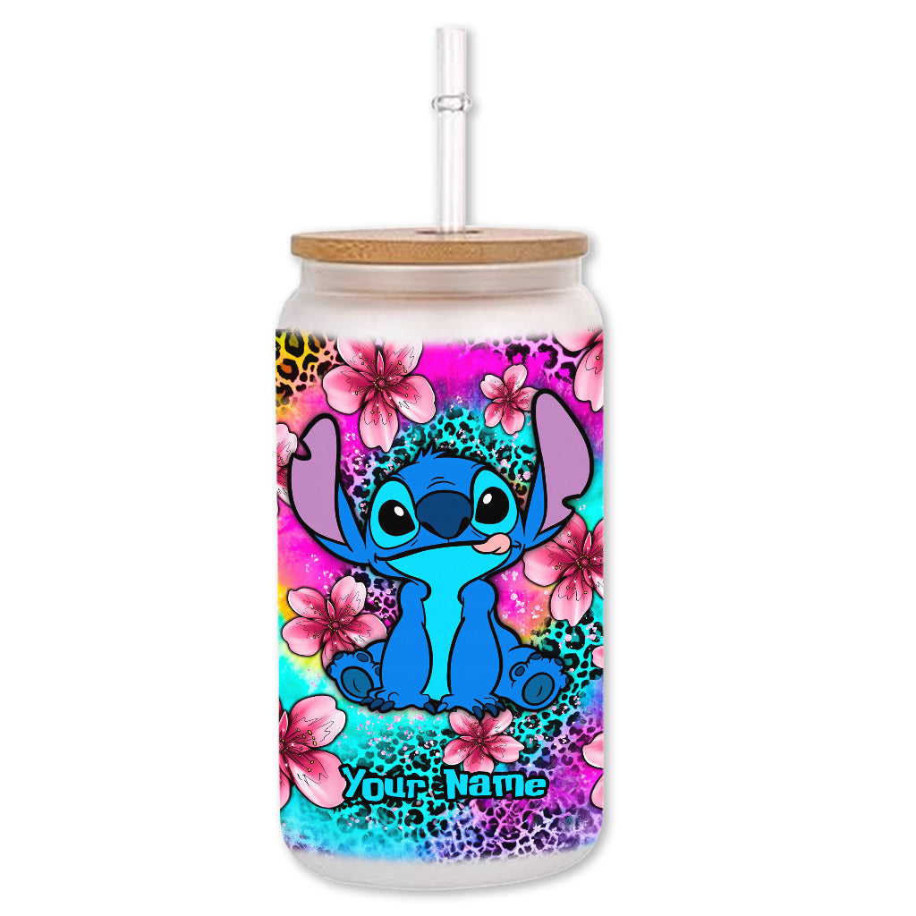 Personalized Glass Can with Straw Custom Name Gift for Mom Can Glass GradoCreations