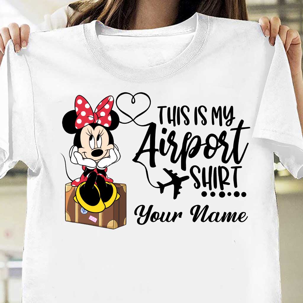 Personalized Mouse Airport Shirt Custom Name T-shirt Hoodie Gift for Travelers T-shirt & Hoodie GradoCreations