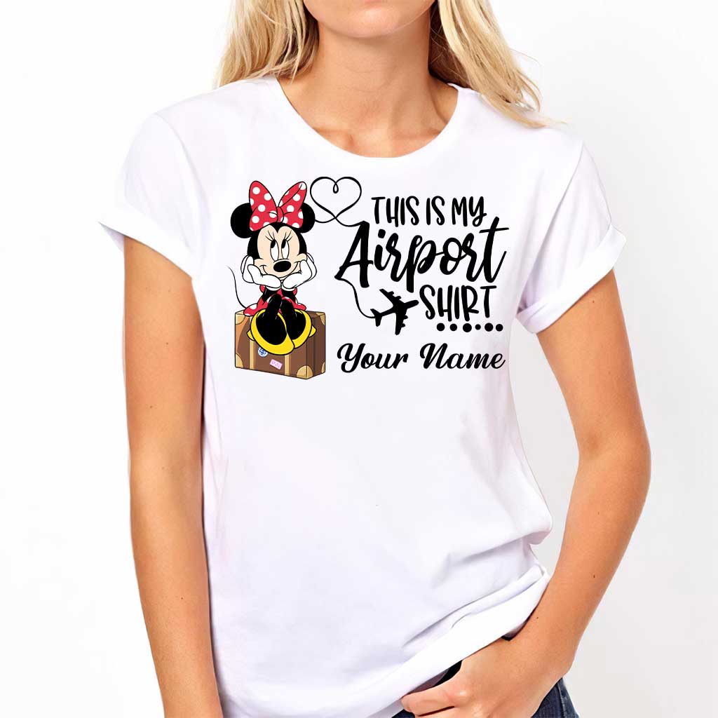 Personalized Mouse Airport Shirt Custom Name T-shirt Hoodie Gift for Travelers T-shirt & Hoodie GradoCreations