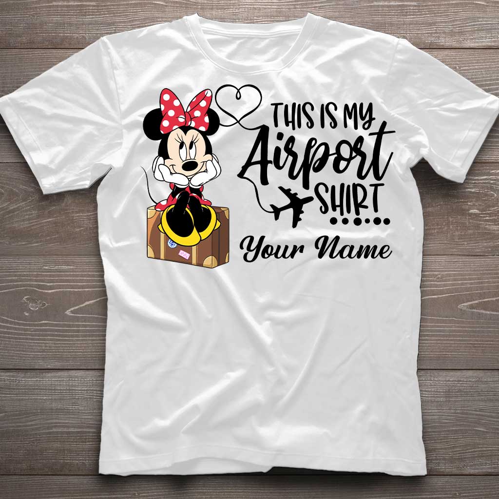 Personalized Mouse Airport Shirt Custom Name T-shirt Hoodie Gift for Travelers T-shirt & Hoodie GradoCreations