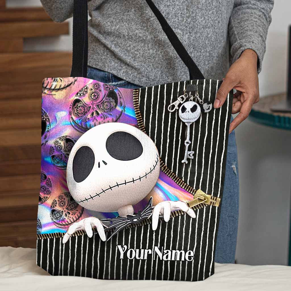 Personalized Nightmare Tote Bag Custom Name Gift for Halloween Tote Bag GradoCreations