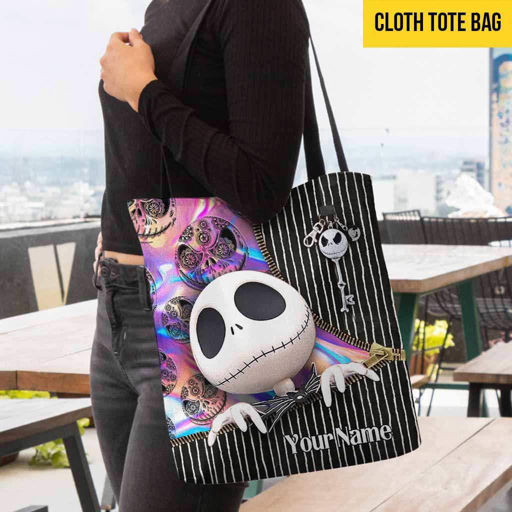 Personalized Nightmare Tote Bag Custom Name Gift for Halloween Tote Bag GradoCreations