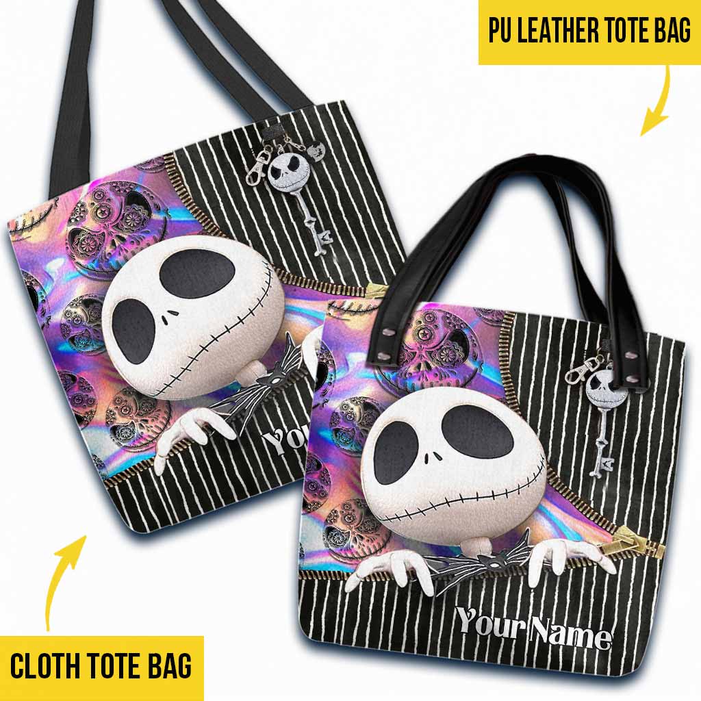 Personalized Nightmare Tote Bag Custom Name Gift for Halloween Tote Bag GradoCreations