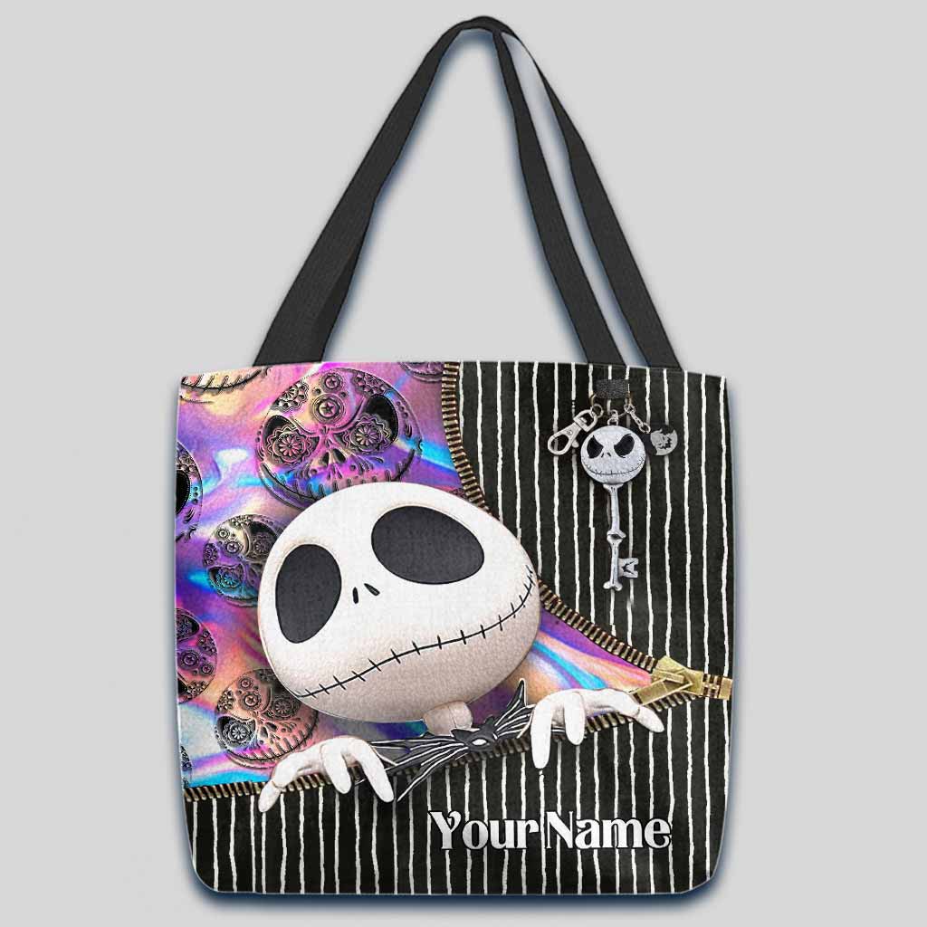Personalized Nightmare Tote Bag Custom Name Gift for Halloween Tote Bag GradoCreations