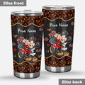 Personalized Mouse Tumbler with Leather Pattern - Custom Name Gift for Couples, Weddings Tumbler GradoCreations
