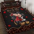 Personalized Mouse Ears Quilt Set with Love Design for Couples Quilt Set GradoCreations