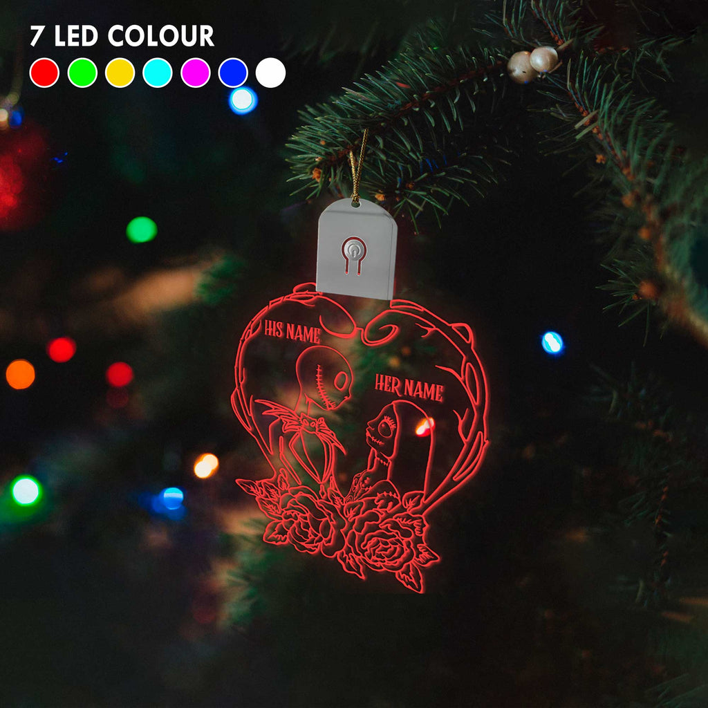 Personalized Nightmare Before Christmas LED Acrylic Ornament Gift Led Acrylic Ornament GradoCreations