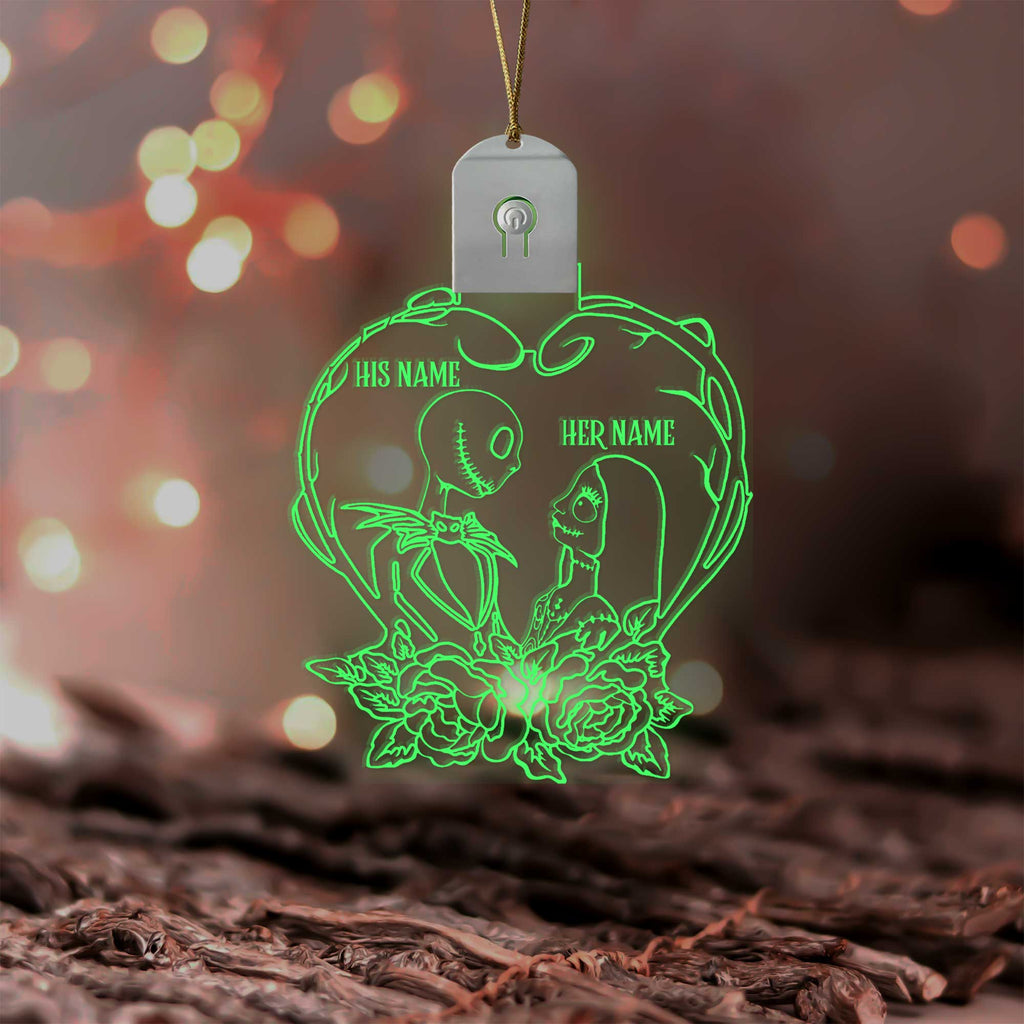 Personalized Nightmare Before Christmas LED Acrylic Ornament Gift Led Acrylic Ornament GradoCreations