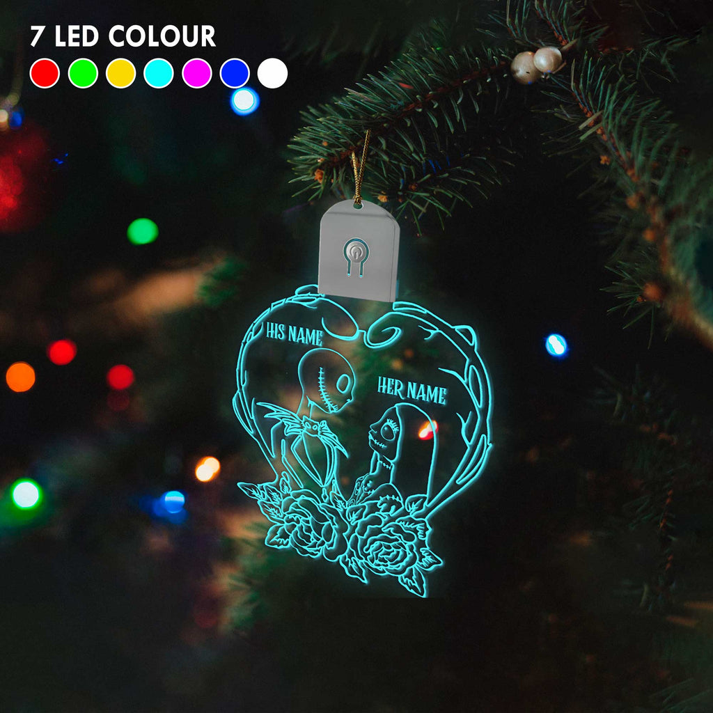 Personalized Nightmare Before Christmas LED Acrylic Ornament Gift Led Acrylic Ornament GradoCreations