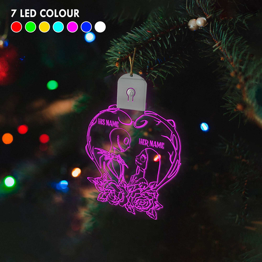 Personalized Nightmare Before Christmas LED Acrylic Ornament Gift Led Acrylic Ornament GradoCreations