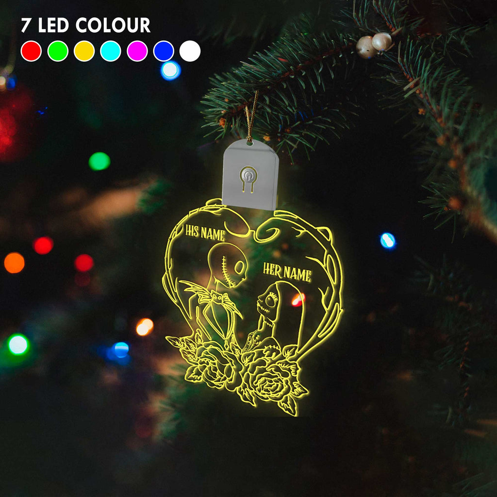 Personalized Nightmare Before Christmas LED Acrylic Ornament Gift Led Acrylic Ornament GradoCreations