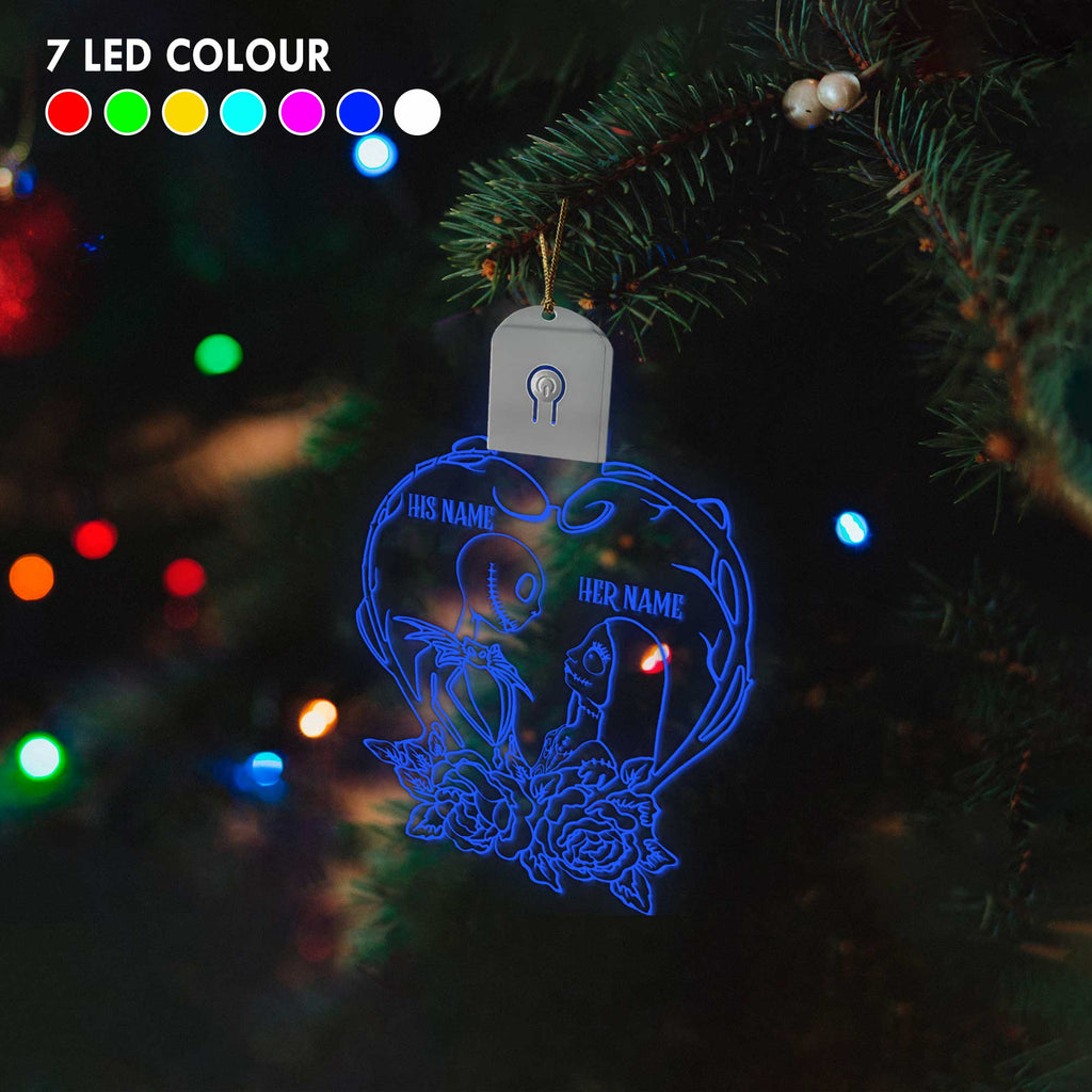 Personalized Nightmare Before Christmas LED Acrylic Ornament Gift Led Acrylic Ornament GradoCreations