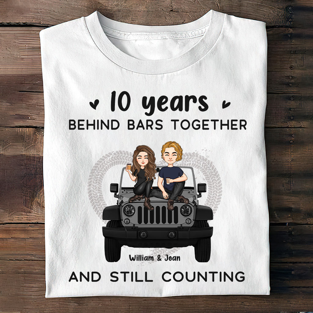 Personalized Couple T-shirt & Hoodie 10 Years Behind Bars Gift T-shirt & Hoodie GradoCreations