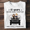 Personalized Couple T-shirt & Hoodie 10 Years Behind Bars Gift T-shirt & Hoodie GradoCreations