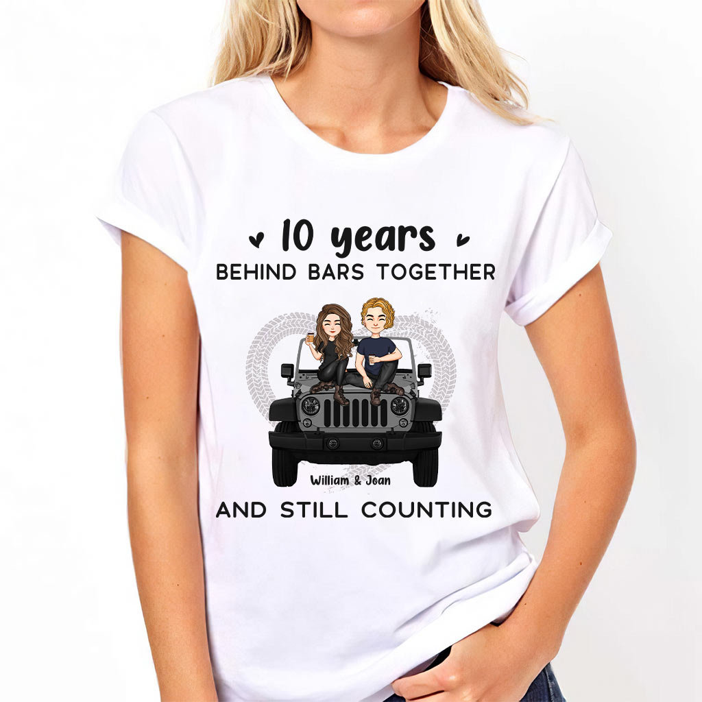 Personalized Couple T-shirt & Hoodie 10 Years Behind Bars Gift T-shirt & Hoodie GradoCreations