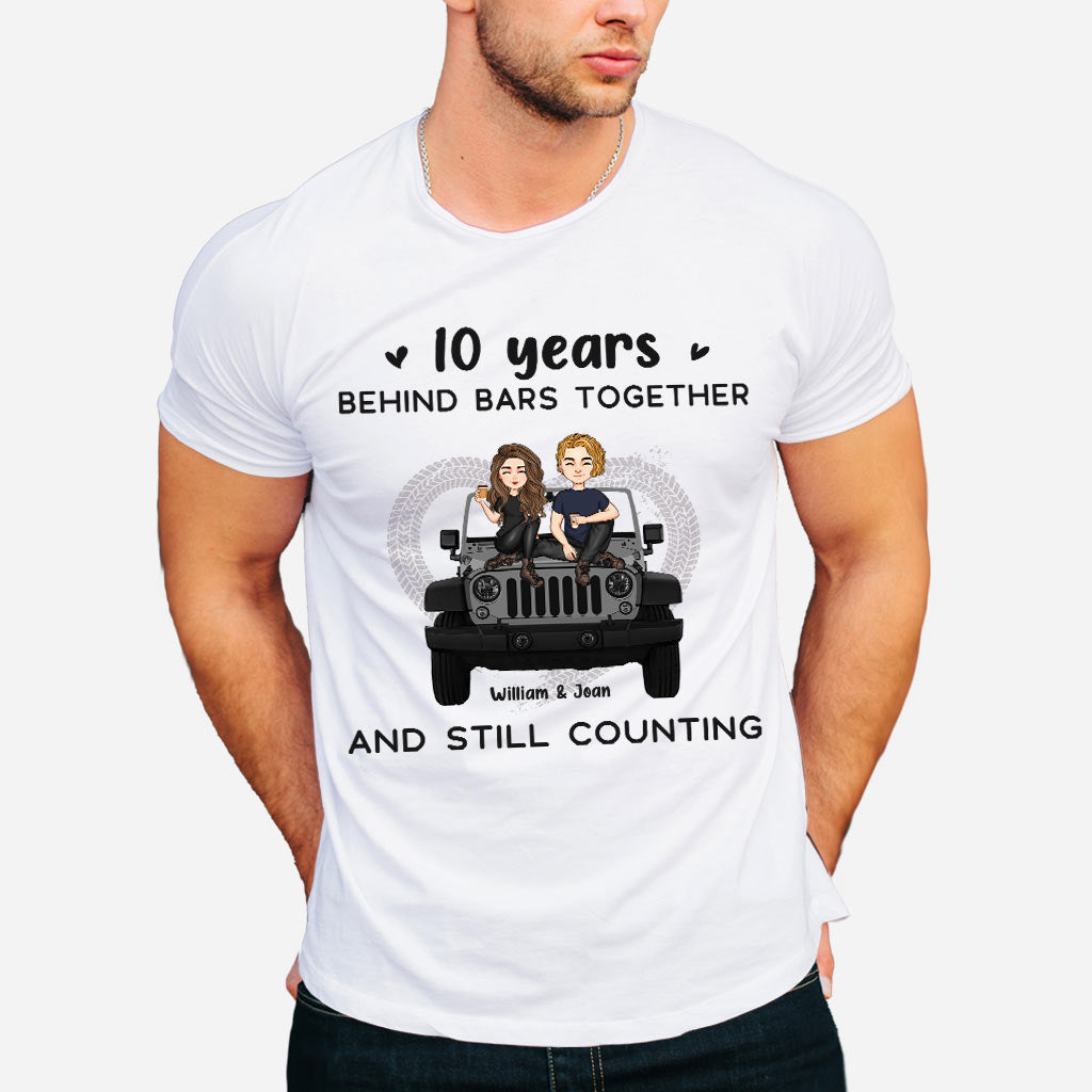 Personalized Couple T-shirt & Hoodie 10 Years Behind Bars Gift T-shirt & Hoodie GradoCreations