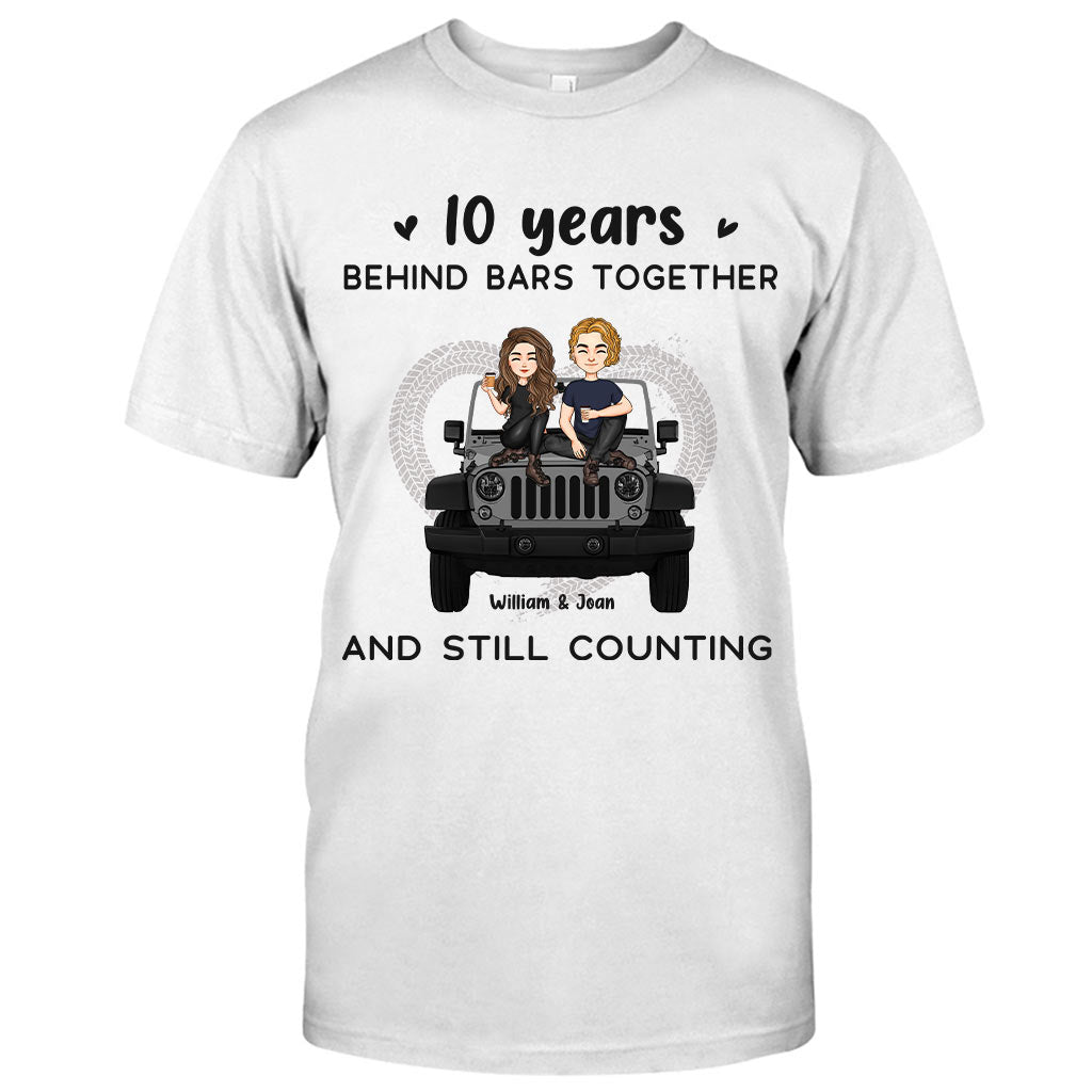Personalized Couple T-shirt & Hoodie 10 Years Behind Bars Gift T-shirt & Hoodie GradoCreations