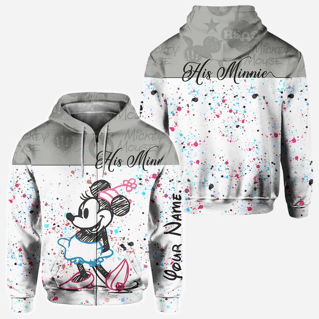Personalized Couple Mouse Hoodies Custom Name Gift for Him & Her All Over Shirt GradoCreations