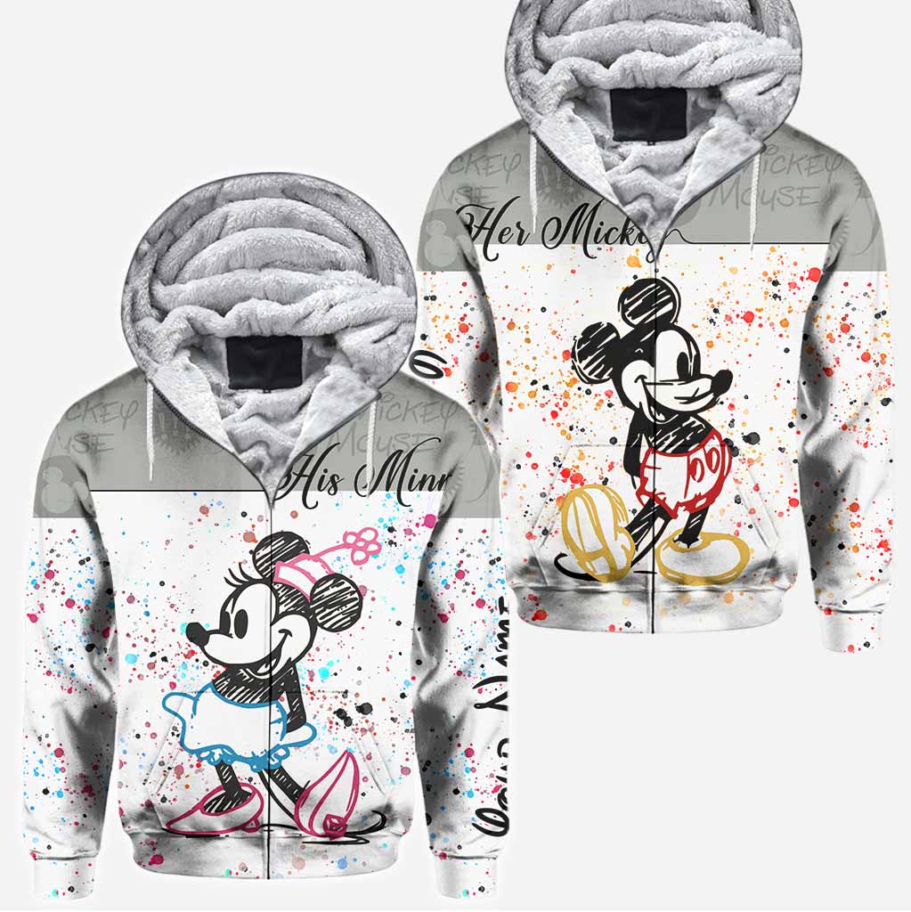 Personalized Couple Mouse Hoodies Custom Name Gift for Him & Her All Over Shirt GradoCreations