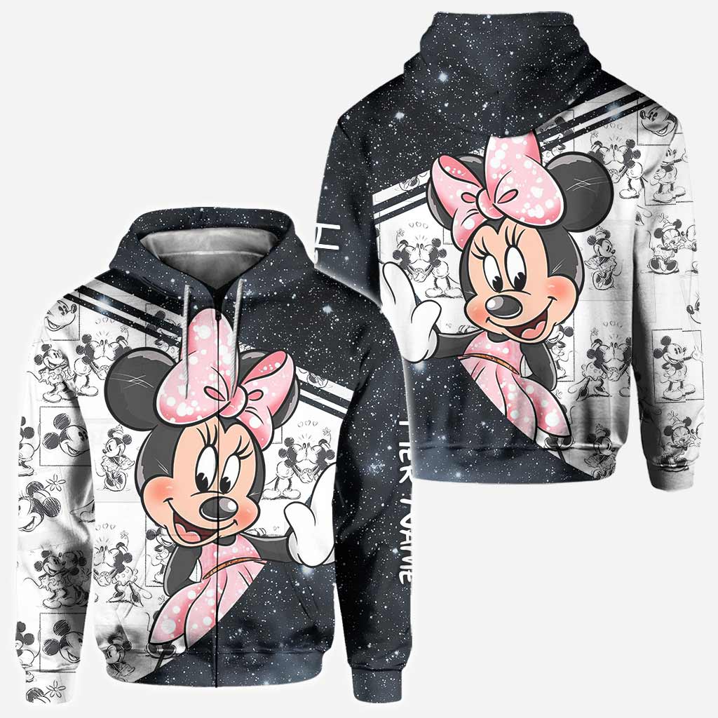 Personalized Couple Mouse Hoodies Custom Names Unique Gift All Over Shirt GradoCreations
