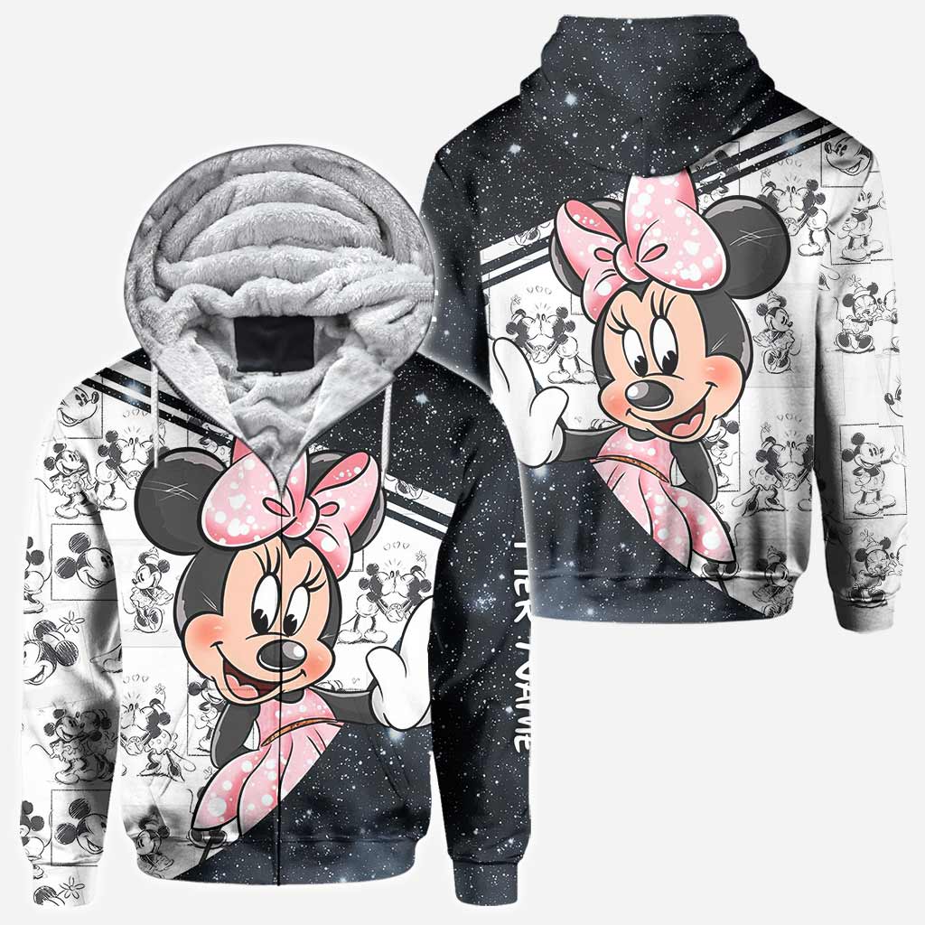 Personalized Couple Mouse Hoodies Custom Names Unique Gift All Over Shirt GradoCreations