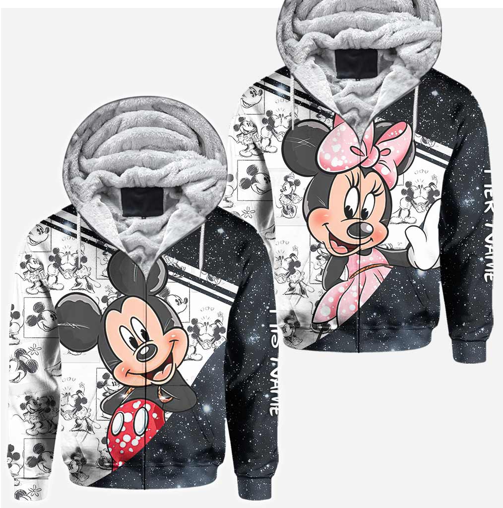 Personalized Couple Mouse Hoodies Custom Names Unique Gift All Over Shirt GradoCreations