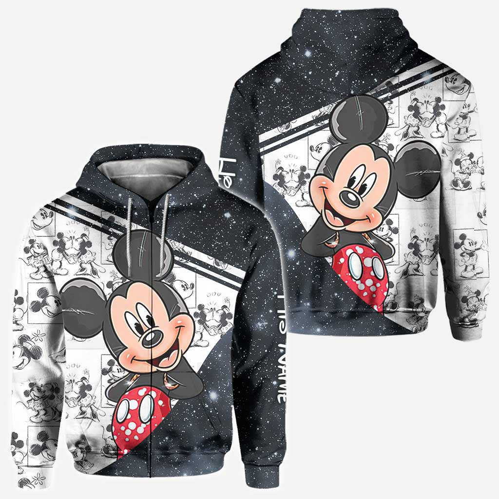 Personalized Couple Mouse Hoodies Custom Names Unique Gift All Over Shirt GradoCreations