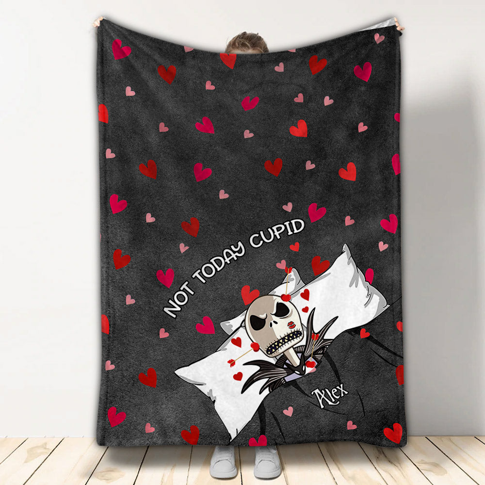 Personalized Not Today Cupid Blanket Custom Name Gift Blanket GradoCreations