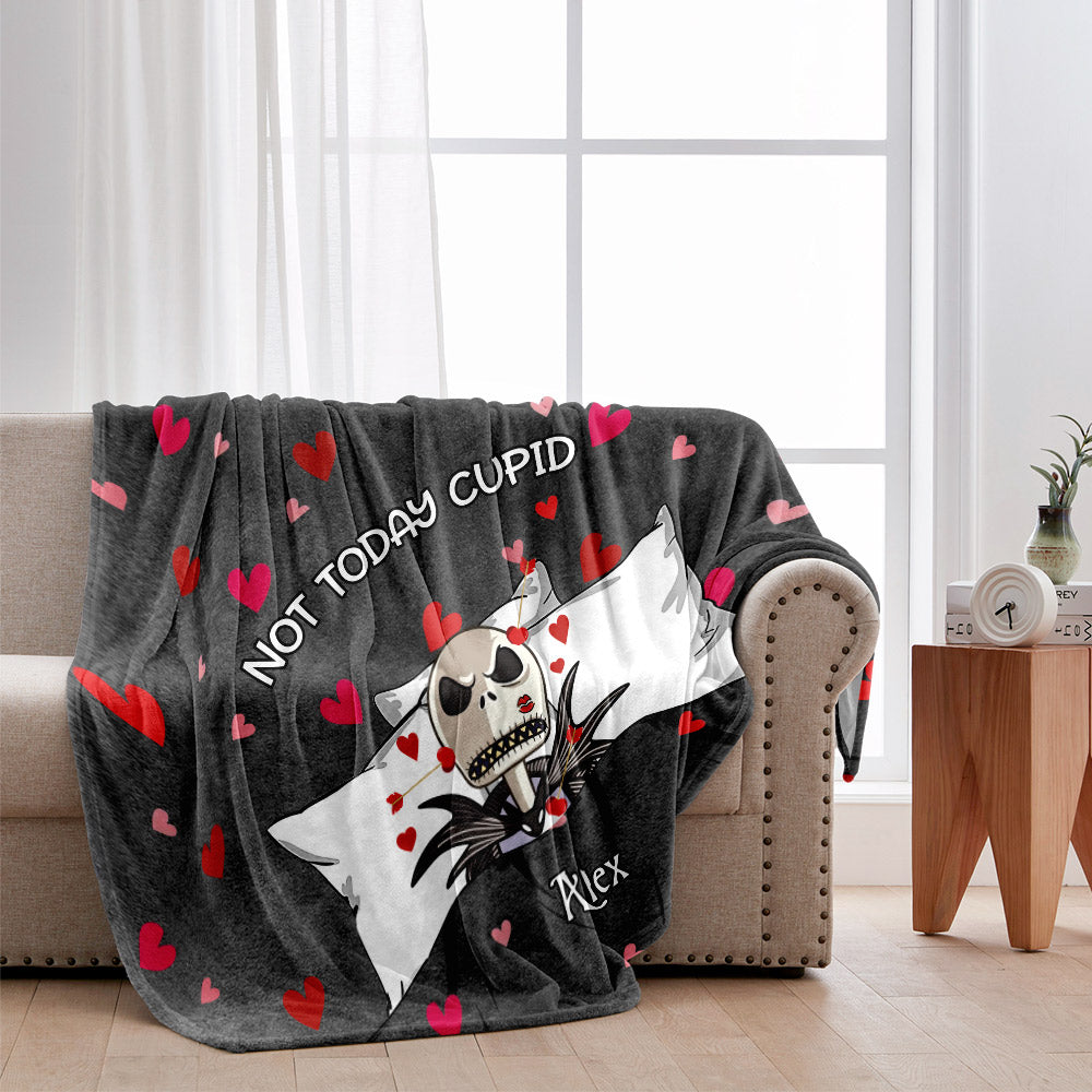 Personalized Not Today Cupid Blanket Custom Name Gift Blanket GradoCreations