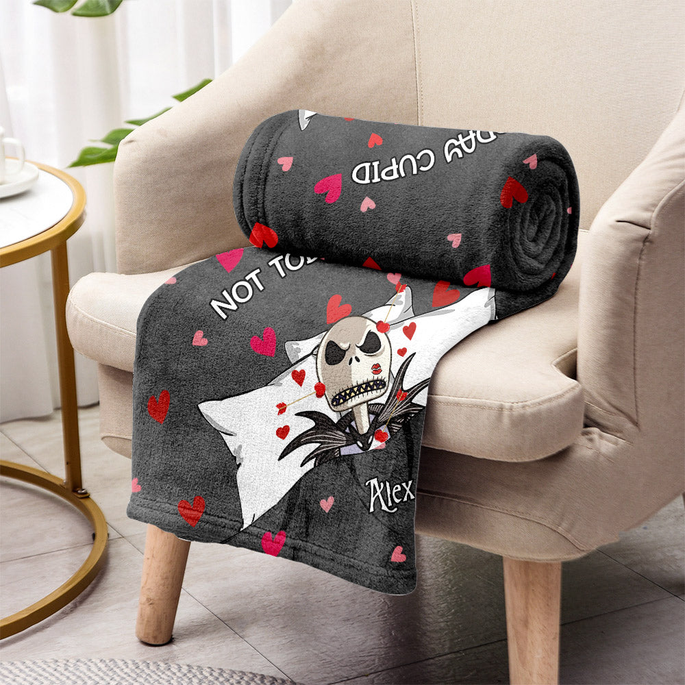 Personalized Not Today Cupid Blanket Custom Name Gift Blanket GradoCreations