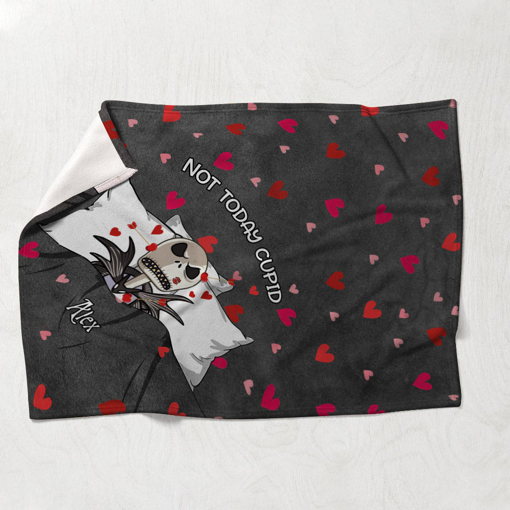 Personalized Not Today Cupid Blanket Custom Name Gift Blanket GradoCreations