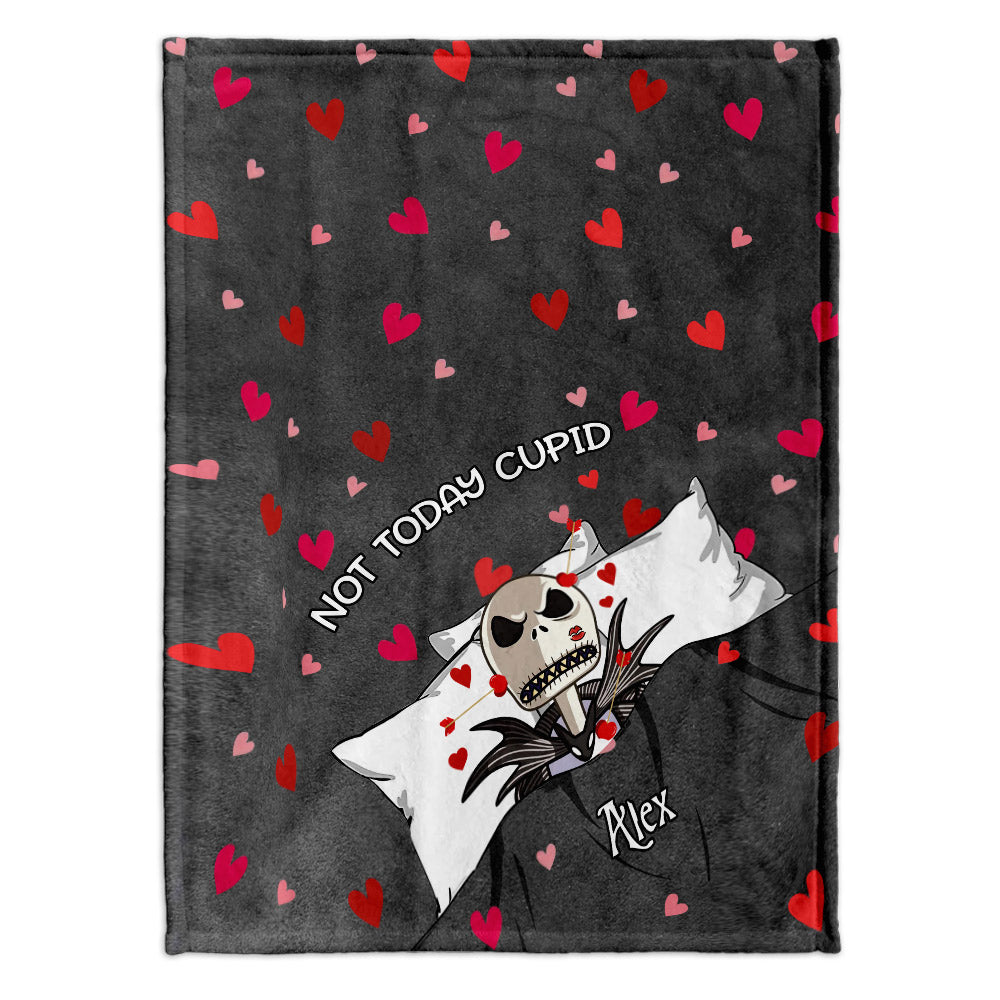 Personalized Not Today Cupid Blanket Custom Name Gift Blanket GradoCreations