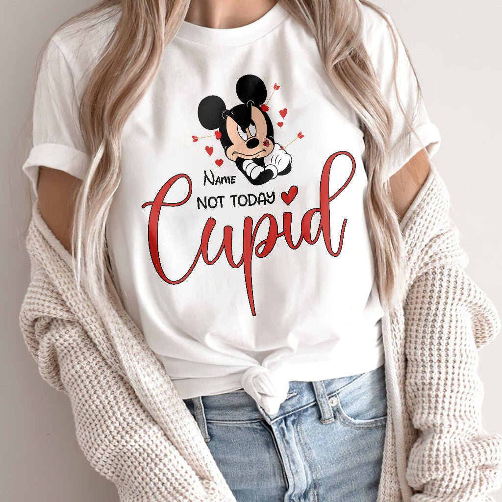 Personalized 'Not Today Cupid' T-shirt & Hoodie for Her - Custom Name Gift T-shirt & Hoodie GradoCreations