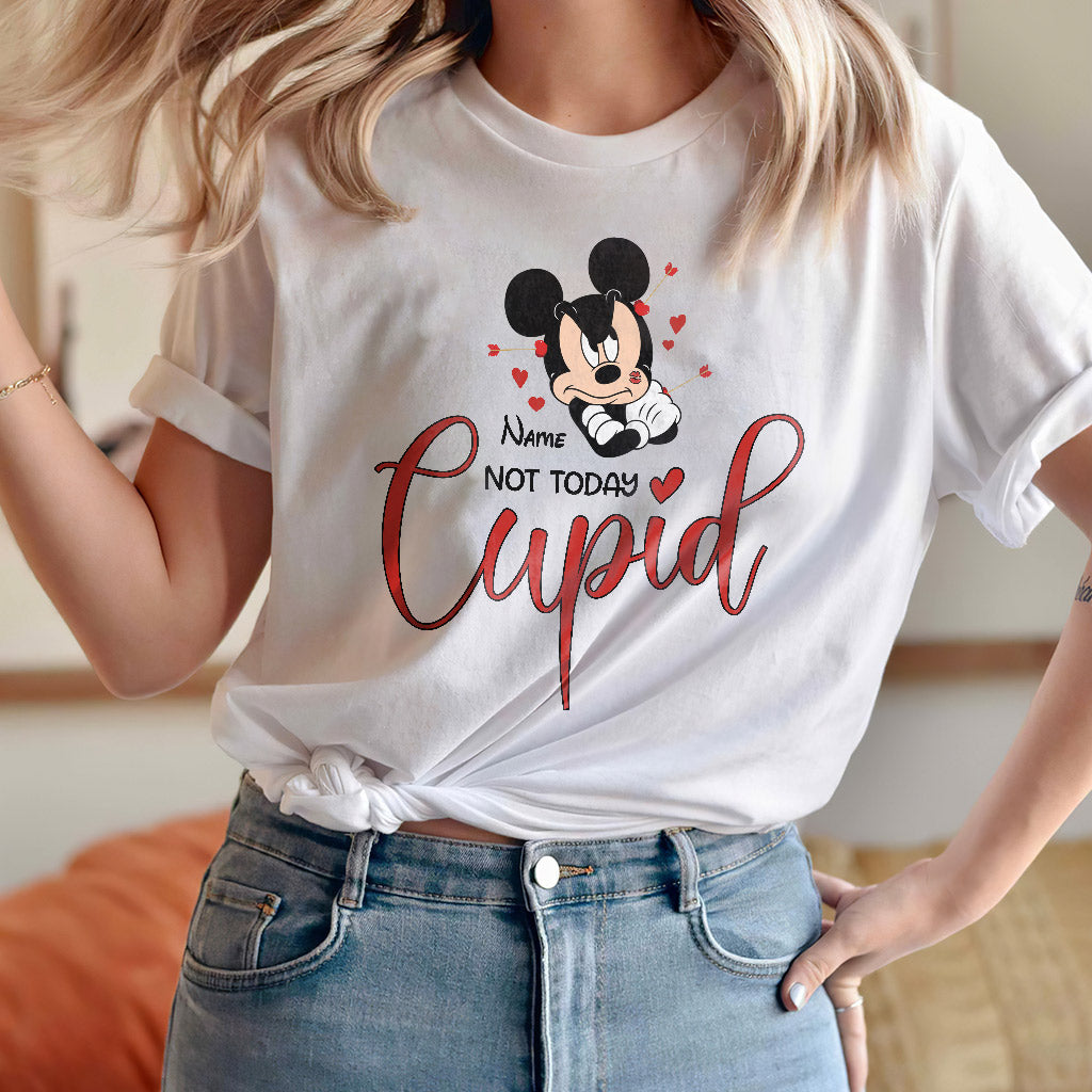 Personalized 'Not Today Cupid' T-shirt & Hoodie for Her - Custom Name Gift T-shirt & Hoodie GradoCreations