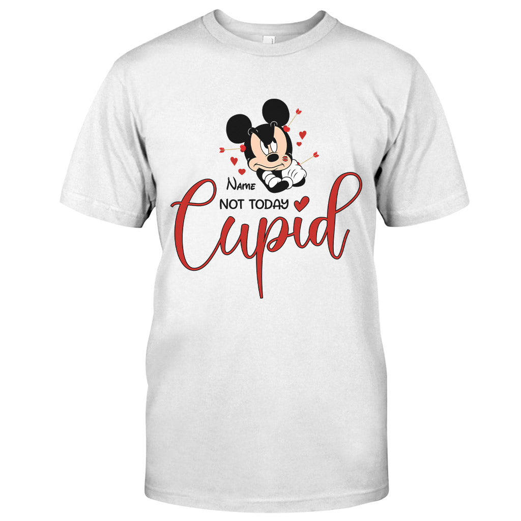 Personalized 'Not Today Cupid' T-shirt & Hoodie for Her - Custom Name Gift T-shirt & Hoodie GradoCreations