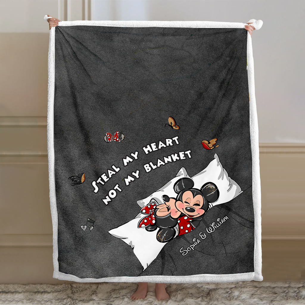 Personalized Couple Blanket with Steal My Heart Design Blanket GradoCreations